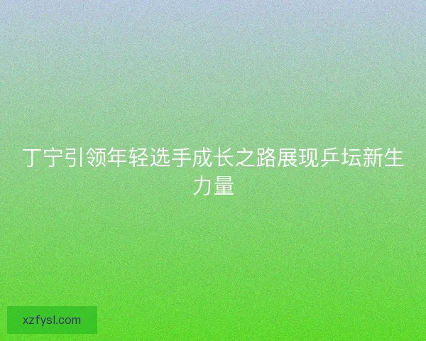 丁宁引领年轻选手成长之路展现乒坛新生力量